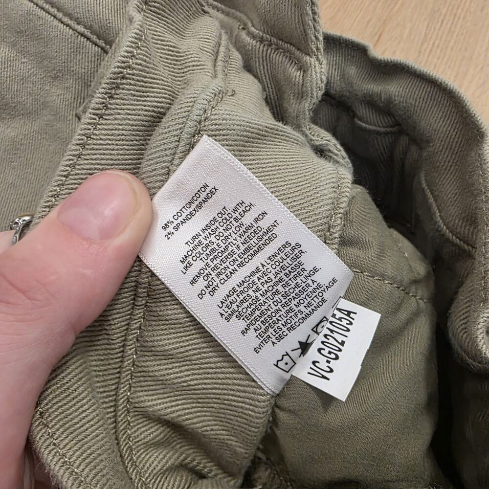 Vigoss Tan Janis Baggy‎ Elastic Waist High Rise Casual Crop Jeans Size 27 - Picture 5 of 11